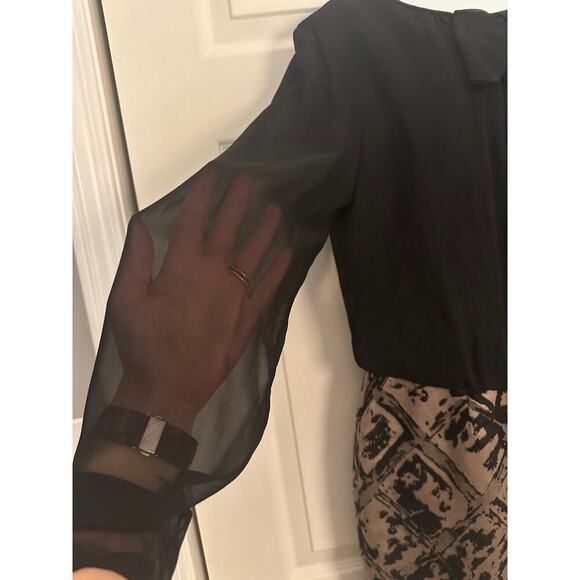 Lafayette 148 New York dress size 10. Black with mohair embellished skirt - Picture 5 of 16